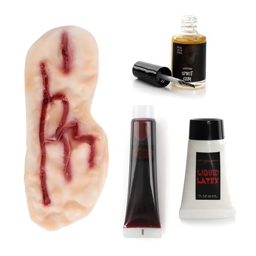 Juego de cicatrices de arañar garra de Halloween, maquillaje 3D para cicatrices, adhesivo de goma espiritual, látex líquido, sangre falsa, maquillaje de Halloween para disfraz de truco o trato