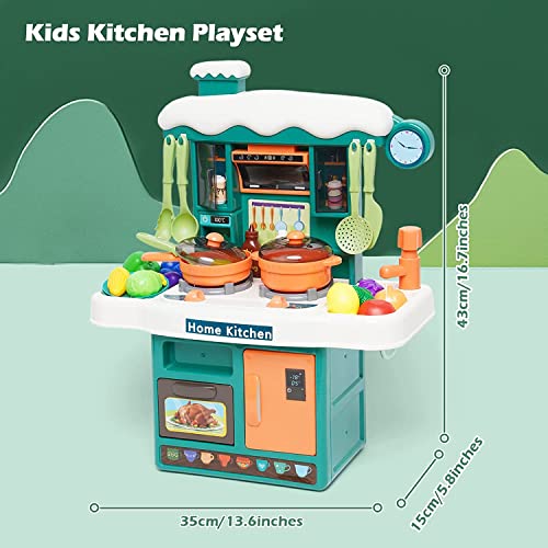 Juego de Cocina para niños pequeños Juguete de Cocina simulado Juguete de Cocina con Sonido y luz y Juego de rol en Aerosol Regalo Educativo para niños y niñas