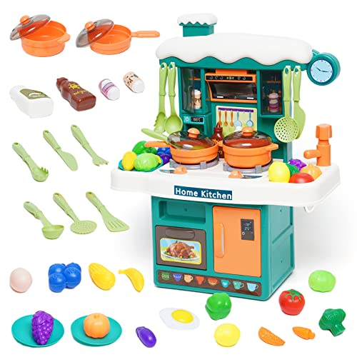 Juego de Cocina para niños pequeños Juguete de Cocina simulado Juguete de Cocina con Sonido y luz y Juego de rol en Aerosol Regalo Educativo para niños y niñas