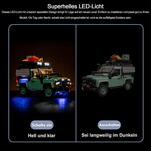 Juego de luces LED para Lego 10317 Land Rover Classic Defender 90 (no modelo Lego), juego de iluminación decorativa para Lego Land Rover Classic Defender 90 juguetes creativos - Versión estándar