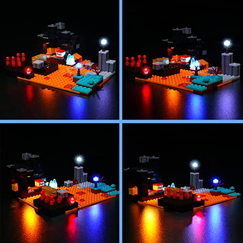 Juego de luces LED para Lego Minecraft El Netherbastion, juego de iluminación LED para Lego 21185 Minecraft, el bastión Netherbastion The Nether Bastion, solo juego de luces, no modelo de Lego