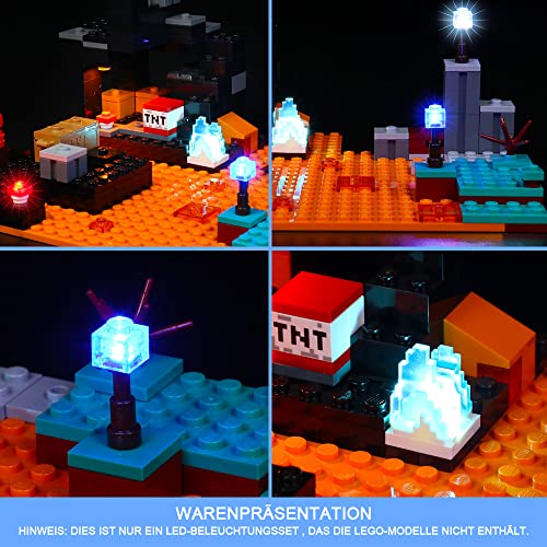 Juego de luces LED para Lego Minecraft El Netherbastion, juego de iluminación LED para Lego 21185 Minecraft, el bastión Netherbastion The Nether Bastion, solo juego de luces, no modelo de Lego