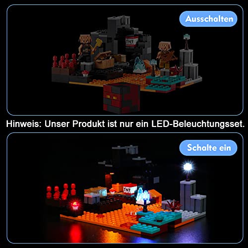 Juego de luces LED para Lego Minecraft El Netherbastion, juego de iluminación LED para Lego 21185 Minecraft, el bastión Netherbastion The Nether Bastion, solo juego de luces, no modelo de Lego