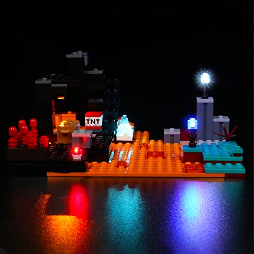 Juego de luces LED para Lego Minecraft El Netherbastion, juego de iluminación LED para Lego 21185 Minecraft, el bastión Netherbastion The Nether Bastion, solo juego de luces, no modelo de Lego