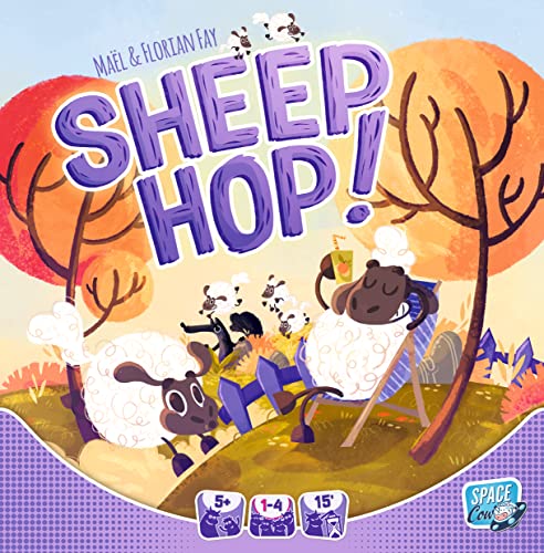 Juego de mesa Sheep Hop,Juego de estrategia cooperativa,Divertido juego familiar para niños y adultos,A partir de 5 años,1-4 jugadores,Tiempo promedio de juego de 15 minutos,Fabricado por Space Cow