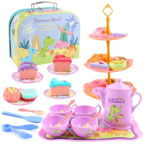 Juego De Té Infantil, MXTIMWAN 41 Piezas Juego de Té para Niños, Juguete Servicio de té Juguete Postre Cocina Juegos de Simulación Té Infantil Accesorios Cocina Juguetes Regalos Niña 3 4 5 6 7 8 Años