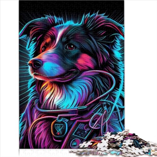 Juego Rompecabezas 300 Piezas Neon War Dogs Rompecabezas para Adultos Rompecabezas Madera Toda la Familia y los Divertidos Juegos Rompecabezas