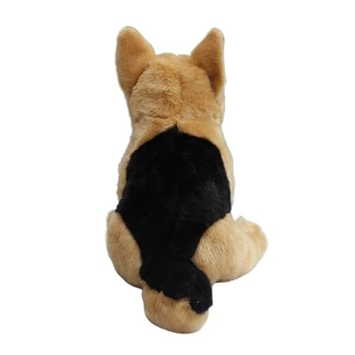 Juguete de Peluche de Perro Lobo simulado, Pastor alemán, Espalda Negra, Cachorro, muñeco de Peluche, Regalo de compañía Suave y Bonito, decoración del hogar (Color : Brass, Size : 29cm)