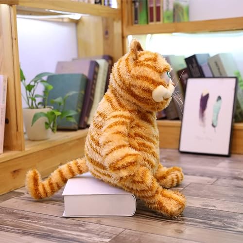 Juguete de peluche para gatos y gatitos grasos de color naranja graso, juguete de peluche para niños y niñas, regalo de cumpleaños de Navidad (11.8 pulgadas)