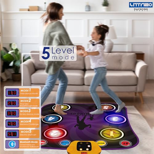 Juguetes de Almohadilla de Baile para Niños de 3 a 12 Años, Almohadilla de Baile Electrónica con 6 Botones y Bluetooth Inalámbrico, Almohadilla de Juego de Baile Musical con 5 Modos de Juego