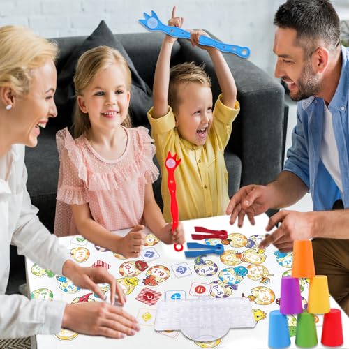 Juguetes Montessori, Juguete Educativos con Palma Lechón Copas Apilables Dados Clips y Tarjetas, Combinación de Colores Contando Juguetes de Dinosaurios para Niños 3 4 5 6 7 8 9 Años