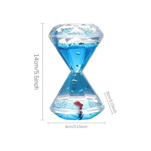 Juguetes sensoriales con burbujas de movimiento líquido, temporizador de líquido - Temporizador de reloj de arena con caída de burbujas de delfines - Aceite Reloj de arena Agua Fidget Juguete Teeltiao