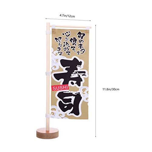 KICHOUSE Mini Corredor De Mesa Japonés Empavesado De Bandera Para Escritorio Mini Bandera De Sushi Banderas Japonesas De Sushi Bandera De Izakaya Estilo Japones Madera Palillo De