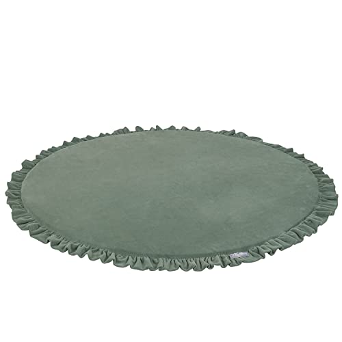 KiddyMoon Alfombra De Juego De Espuma Para Niños Montessori Juguete Colchoneta Suave Para Bebés Tapete De Juego Esterilla Bebé Estera De Rastreo, Fabricado En UE, XL ⌀105Cm, Verde Del Bosque