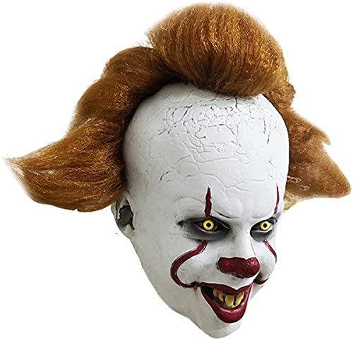 Killer Payaso Mascarilla de látex para Halloween, disfraz loco, cosplay, máscara de payaso, disfraz de látex, accesorios de terror payaso