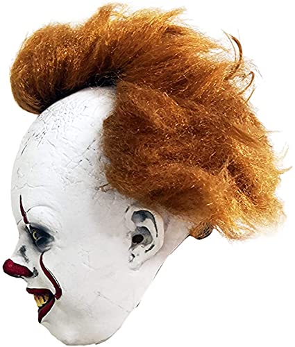 Killer Payaso Mascarilla de látex para Halloween, disfraz loco, cosplay, máscara de payaso, disfraz de látex, accesorios de terror payaso