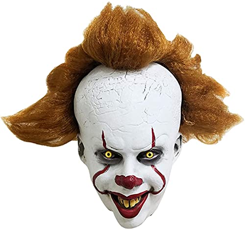 Killer Payaso Mascarilla de látex para Halloween, disfraz loco, cosplay, máscara de payaso, disfraz de látex, accesorios de terror payaso