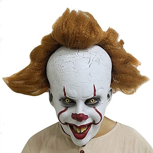 Killer Payaso Mascarilla de látex para Halloween, disfraz loco, cosplay, máscara de payaso, disfraz de látex, accesorios de terror payaso