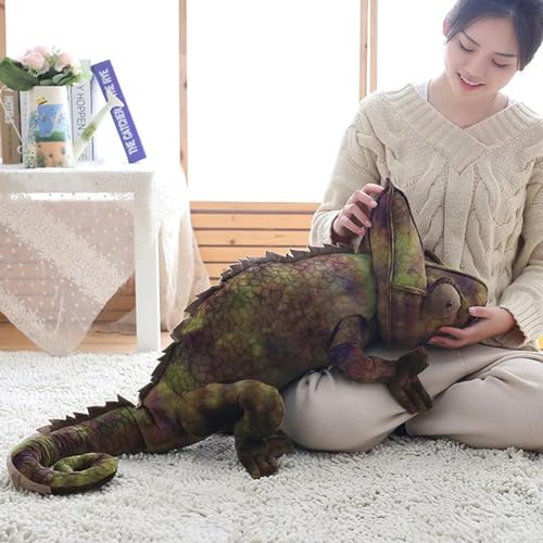 KiLoom Simulación Camaleón Lagarto Muñeca Peluche Juguete Almohada Divertida Truco Creativo Hombres y Mujeres Regalos de Cumpleaños 70 cm 2