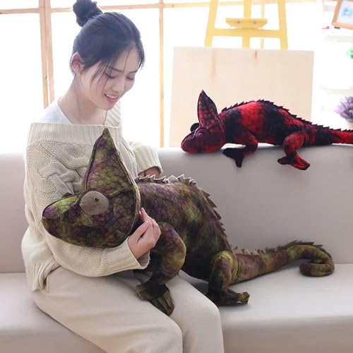 KiLoom Simulación Camaleón Lagarto Muñeca Peluche Juguete Almohada Divertida Truco Creativo Hombres y Mujeres Regalos de Cumpleaños 70 cm 2