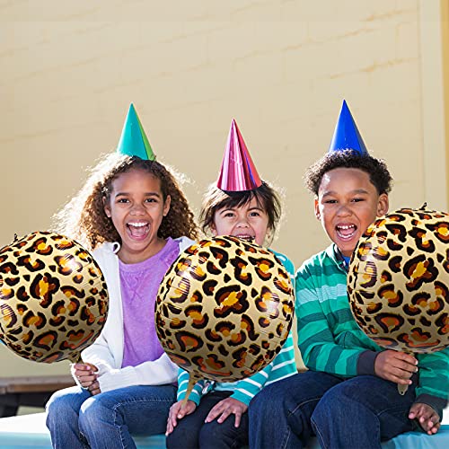 KINBOM 6 Piezas 56 cm Globos Leopardo Globos Guepardo 4D Foil Animal Globo para Zoo Jungle Kindergarten Cumpleaños Animal tema Fiesta Decoración Suministros