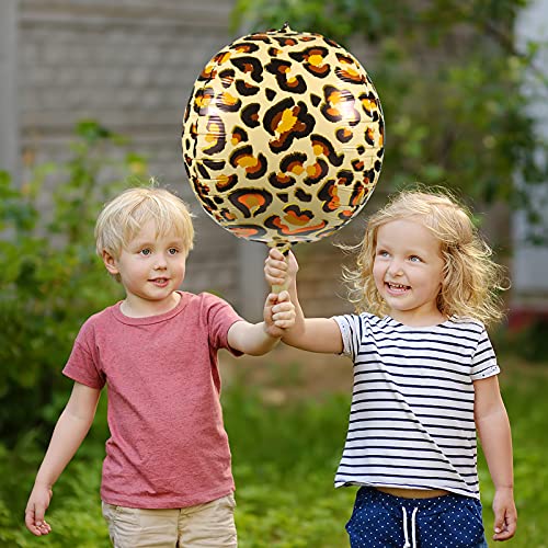 KINBOM 6 Piezas 56 cm Globos Leopardo Globos Guepardo 4D Foil Animal Globo para Zoo Jungle Kindergarten Cumpleaños Animal tema Fiesta Decoración Suministros