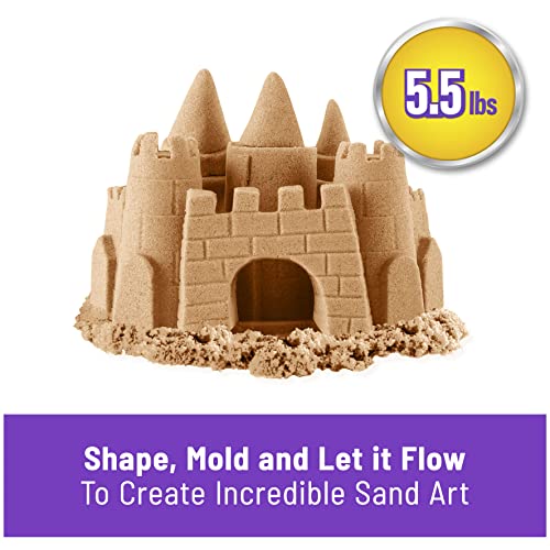 Kinetic Sand 2,5 kg. Arena cinética mágica original de Suecia, color marrón natural, conocida en jardines de infancia, ideal para juegos creativos en interiores, para niños a partir de 3 años