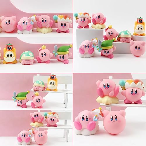 Kirby Figures 8 Piezas Kirby Decoración para Tarta, Kirby Ornamento Mini Juego de Figuras, Kirby Cake Topper Figuras, Kirby Cake Decoración Pastel Decoración, Niños Cumpleaños Party Suministros