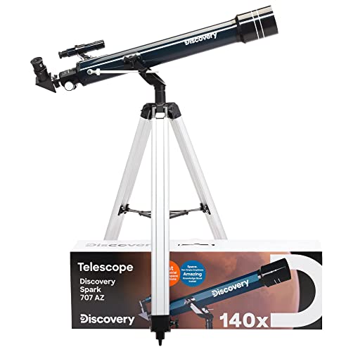 Kit de Ciencia Discovery Spark 707 AZ para Principiantes: Telescopio Ligero para Observaciones Diurnas y Nocturnas, Trípode Robusto, Libro de Astronomía (Edición en Español) y Accesorios