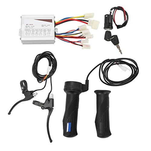 Kit de Controlador de Motor de Cepillo de Bicicleta Eléctrica, Controlador de Motor de 24 V 500 W con Cerradura de Puerta Eléctrica y de Freno, de Acelerador, Bicicletas Eléctricas para