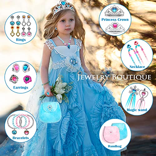 Kit de Maquillaje - Juego de rol Princesa Jewellery Boutique con 4 Pares de Zapatos,Pulseras,Collares,Pendientes,Anillos,Coronas,Cetros,Bolsos,Regalo de cumpleaños y Navidad para niñas de 4-5