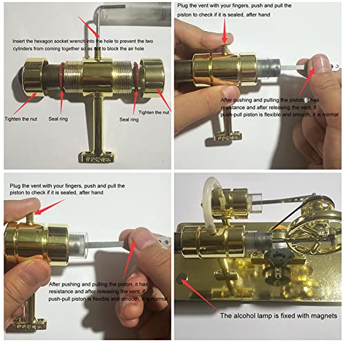 Kit de Motor Stirling, Motor Stirling de Aire Caliente, Kit de Motor Modelo, Experimento de Física Juguete de Invención de Ciencia Popular, Modelo de Motor Modelo de Juguete Educativo, Apto para Adole