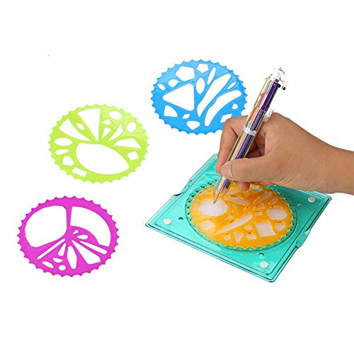 Kit de Regla de Dibujo de Engranaje de Creatividad, Herramienta de Pintura Espiral de Regla geométrica Diseño de artesanía Juguete Educativo Suministros de papelería para niños