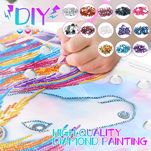 Kit Manualidades para Niñas Infantiles 7 8 9 10 Años, Juegos Regalos para Niñas Niños 6-8-10-12 Años Kit Pinturas de Diamantes de Unicornio por Números Adultos Niños Diamond Painting By Numbers