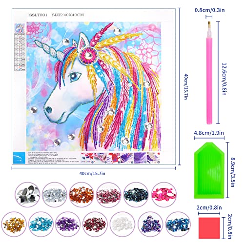 Kit Manualidades para Niñas Infantiles 7 8 9 10 Años, Juegos Regalos para Niñas Niños 6-8-10-12 Años Kit Pinturas de Diamantes de Unicornio por Números Adultos Niños Diamond Painting By Numbers