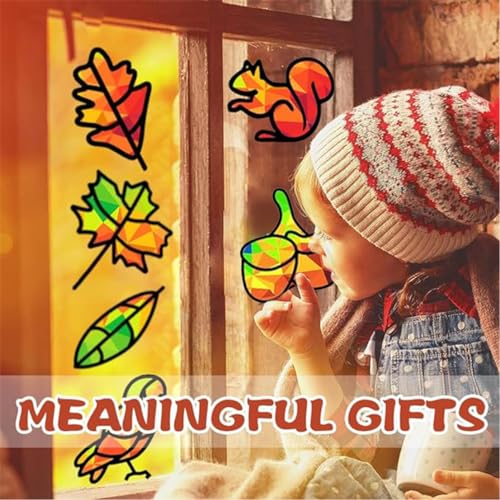 Kits de Decoración Otoño Invierno, 12 PCS Juego de Manualidades Niños Pegatina DIY Juguetes Educativos Pared Artes Manualidades Otoño e Invierno Para Otoño decoraciones Acción dGracias y Halloween