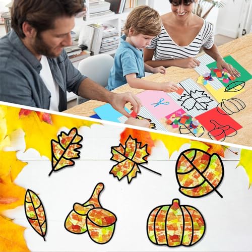 Kits de Decoración Otoño Invierno, 12 PCS Juego de Manualidades Niños Pegatina DIY Juguetes Educativos Pared Artes Manualidades Otoño e Invierno Para Otoño decoraciones Acción dGracias y Halloween