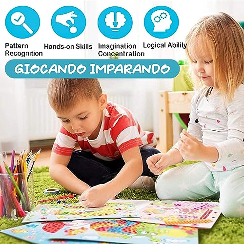 KOKOBOX Kit De Mosaico De Niños Mosaico Adhesivo Niños Juego Niña Niño 3 4 5 Años 4 Patrones De Mosaico Con Animales Juguetes Niños Creatividad Y Habilidad Motora Regalo Niña Bebé - África