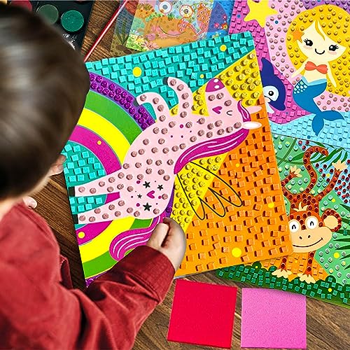 KOKOBOX Kit De Mosaico De Niños Mosaico Adhesivo Niños Juego Niña Niño 3 4 5 Años 4 Patrones De Mosaico Con Animales Juguetes Niños Creatividad Y Habilidad Motora Regalo Niña Bebé - África