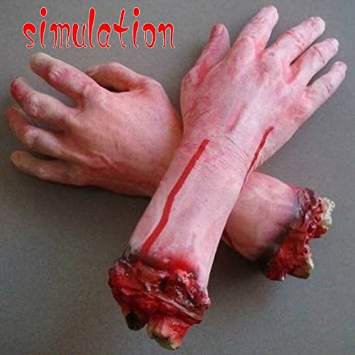 KVSERT 3 x Bloody Horror Scary Prop Severed Life Size Arm Hand House 22-23 cm