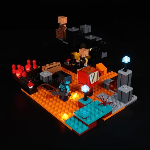 Kyglaring Kit de iluminación LED (sin Modelo) - Compatible con el Juego de Bloques de construcción Lego-21185 Minecraft The Nether Bastion - Sólo Leds Sin Juego de Ladrillos(Versión clásica)