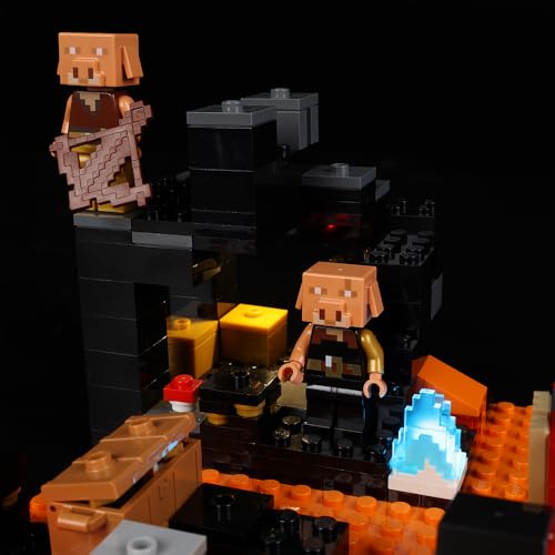 Kyglaring Kit de iluminación LED (sin Modelo) - Compatible con el Juego de Bloques de construcción Lego-21185 Minecraft The Nether Bastion - Sólo Leds Sin Juego de Ladrillos(Versión clásica)