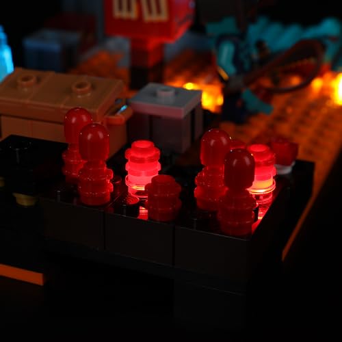 Kyglaring Kit de iluminación LED (sin Modelo) - Compatible con el Juego de Bloques de construcción Lego-21185 Minecraft The Nether Bastion - Sólo Leds Sin Juego de Ladrillos(Versión clásica)