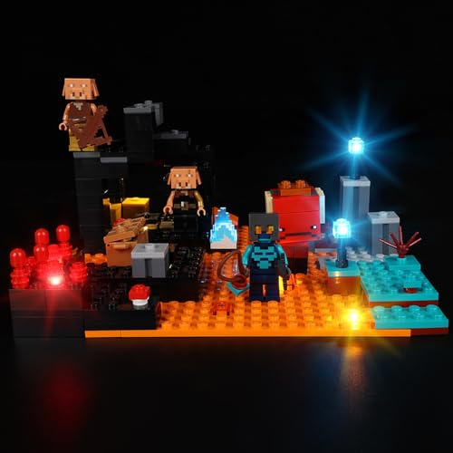 Kyglaring Kit de iluminación LED (sin Modelo) - Compatible con el Juego de Bloques de construcción Lego-21185 Minecraft The Nether Bastion - Sólo Leds Sin Juego de Ladrillos(Versión clásica)