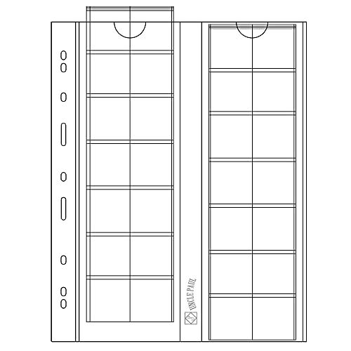 Lateral del Monedero 112 Compartimentos Portamonedas Pet Transparente 9 Orificios Insertos para monederos 100% Libres de PVC 4 Piezas Serie de actualización CS03 CS402804