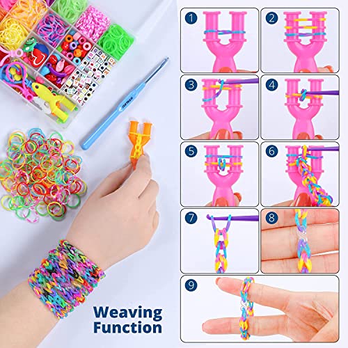 LauCentral [800 pcs] DIY Gomas Loom Bandas Conjunto, Pulseras Gomas Bandas de Silicona Para Hacer Pulseras De Colores Pulsera de Goma Kit, loom Bands Set para Pulseras para la Fabricación de Joyas