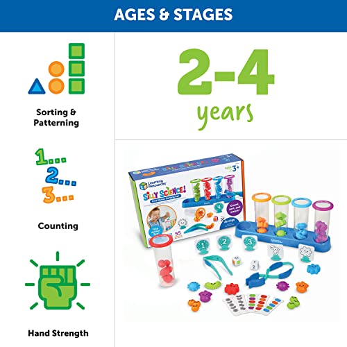 Learning Resources- Set para clasificar y desarrollar Fina para científicos Chiflados Stem para niños, Juguete didáctico, motricidad de Preescolar, 55 Piezas, 3+ años, Multicolor (LER5542)