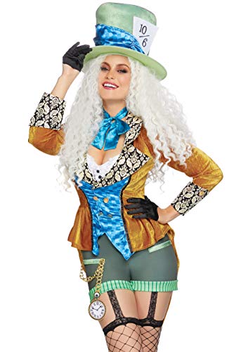 Leg Avenue Classic Mad Hatter Disfraces para Adulto, Multicolor, S para Mujer