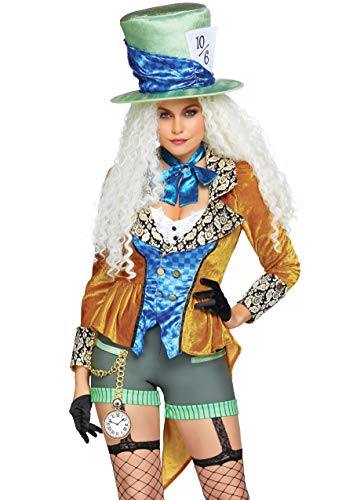 Leg Avenue Classic Mad Hatter Disfraces para Adulto, Multicolor, S para Mujer