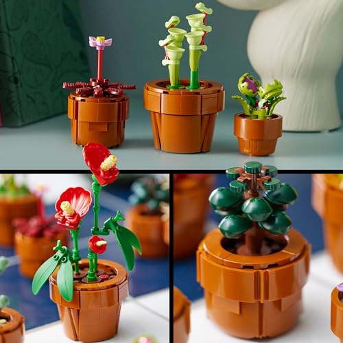 LEGO 10329 Icons Plantas Diminutas, Colección Botánica con 9 Flores Artificiales para Construir en Maceta de Terracota, Decoración del Hogar, Regalo de Cumpleaños para Mujer, Hombre, Esposa o Esposo